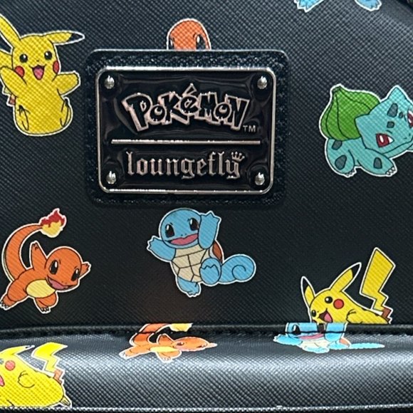 Pokemon Starters Loungefly Mini Backpack With Front Zippered Pouch NEW WITH TAGS main image 5